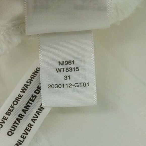 Madewell Size 31 White Mid Rise Kick Out Crop Button Zip Cotton Blend Jeans - Picture 8 of 9